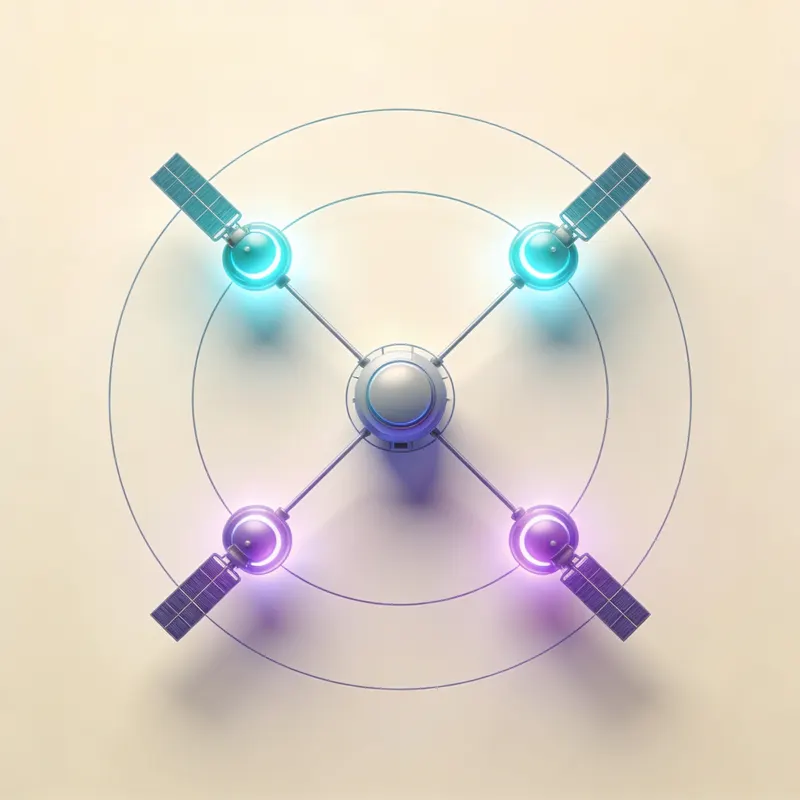 Tandra AI four-module constellation — Core, Comms, Vision, Pulse